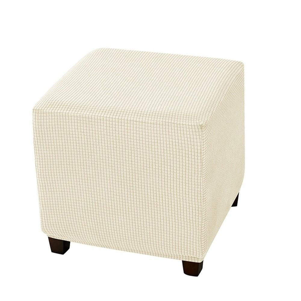 Elastic Square Stool Cover Solid Color Footstool Case New Pouf Stool Cover  Home Decor