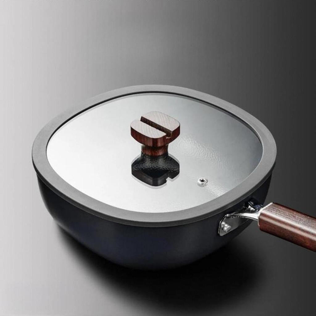 Frying Pan Non Stick with Handle Cooking Pot Lightweight Cooker Stockpot Iron Milk Pan for Vegetable Home Household Soup Stew