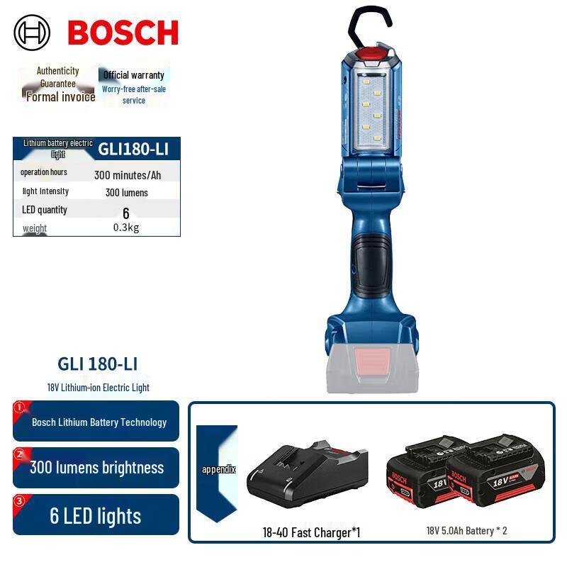 Bosch 18V Cordless LED Worklight CN plug (adapter included)