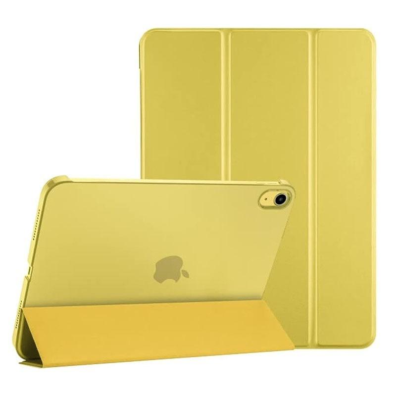 Voor iPad 12e A19 11e A16 Tablethoes 10.2 9e 8e 7e Pro 11 Air 11 4 5 10.9 inch 12.9 13 M2 M3 M4 Slanke Stand Harde Achterkant Cover iPad A16 11th geel