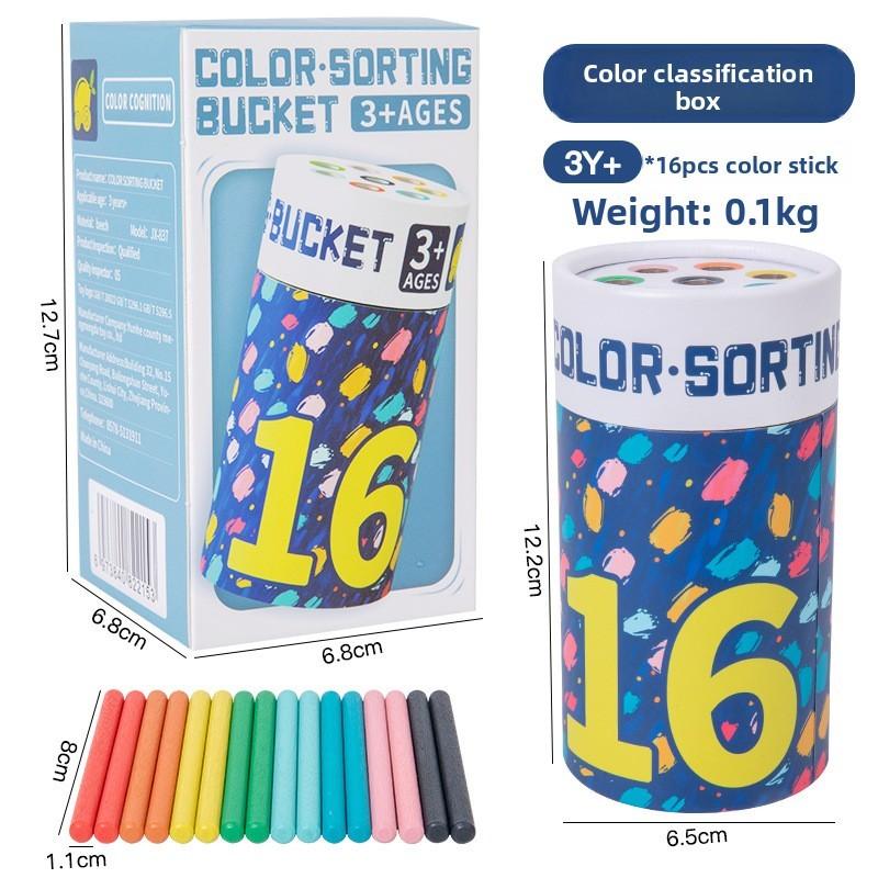 

Color Sorting Bucket For Kids Wooden Educational Toy For Handeye Coordination And Sensory Development