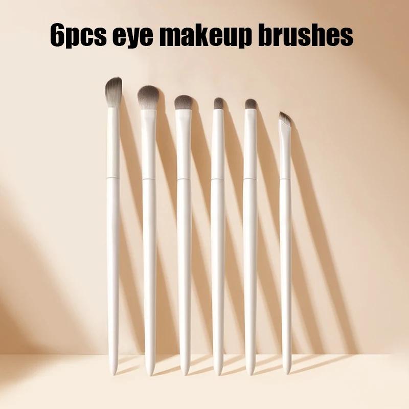 5/6/8/10pcs White Eye Makeup Brushes Set Professional Contouring Eyeshadow Eyeliner Brush Blending Facial Beauty Cosmetic Tool