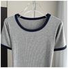 Standard Shoulder Casual Short Sleeve Tee Modal Ribbed Plus Size Loose Top Versatile Breathable Soft Material Flattering Slim Women Top
