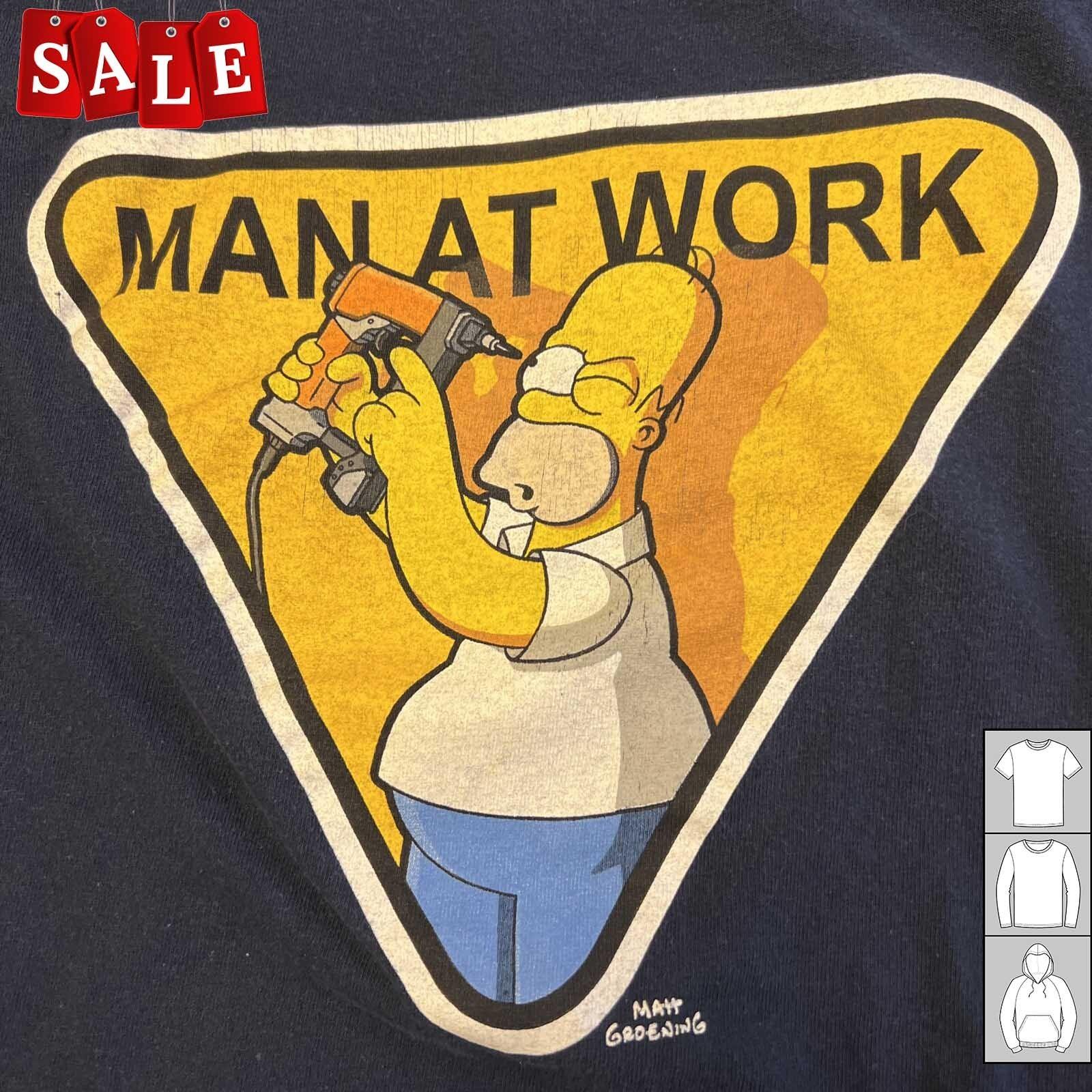 New 2007 The Simpsons Homer Men At Work Matt Groening Gift For Fans UnisexLW719 M