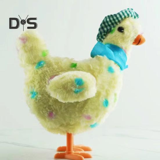 Chicken Laying Egg Toys with Sound Music Electric Crazy Plush Chicken Doll Cute Hen Toy Egg Lays Stuffed Animal for Children