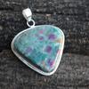 Heart Ruby In Zoisite  925 Sterling Silver Gemstone Cabochon Pendant