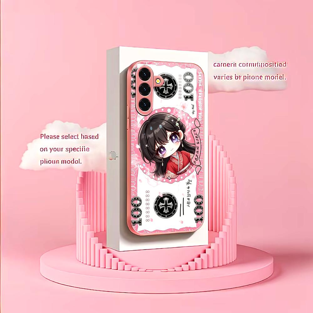 Super cute anime banknotes phone case s26 ultra case quad lock glass for Samsung Galaxy S26 S25 S24 S23 S22 FE Ultra Plus