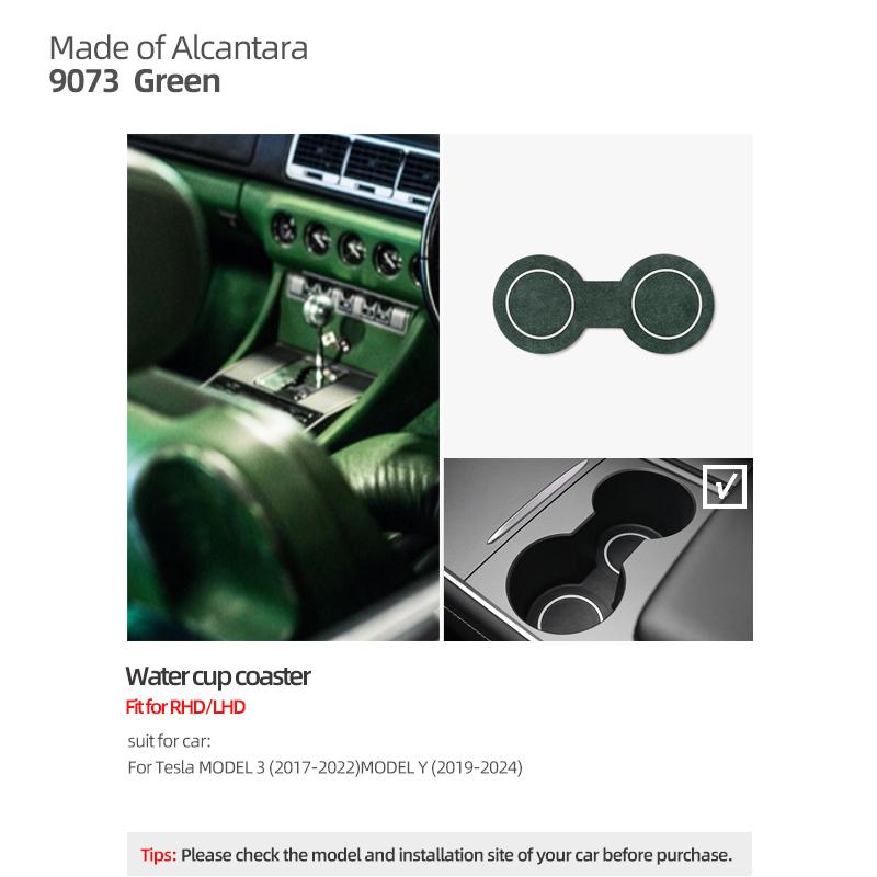 For Tesla 2018- Model 3 Highland Y Juniper Made of Alcantara Wireless Charge Panel Trim Sticker Cup Mat Car Interior Accessories