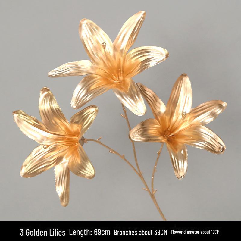 Golden Eucalyptus Artificial New Year Flowers & Leaves Home Decoration Bucket