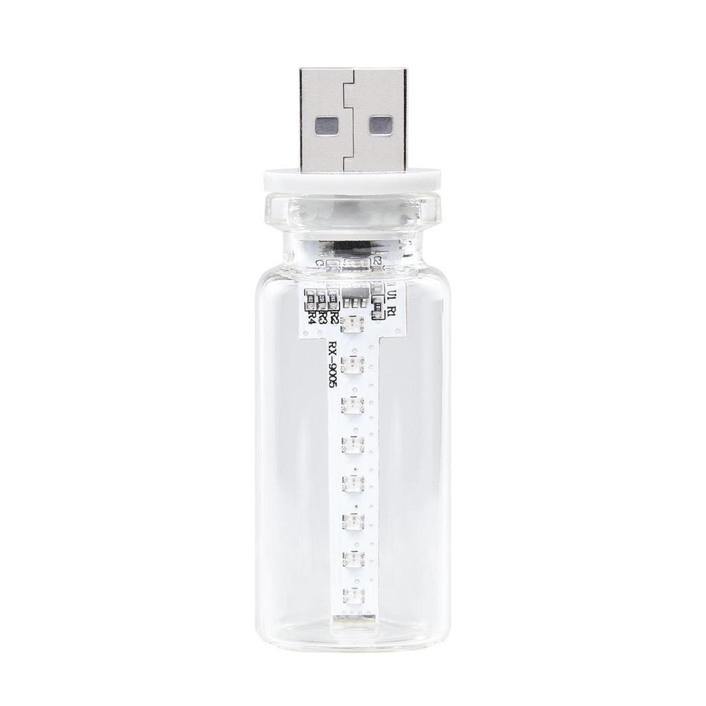 RX9005 USB LED Night Light: Colorful Glass Bottle Ornament for Christmas