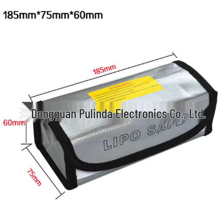 Fireproof & Explosion-Proof Lithium Battery Bag for Model Airplanes - High Temperature Resistant, 185x75x60mm
