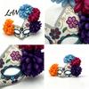 Face Cushion Halloween Masquerade Masque, Flower Skull Mexican Day of The Dead Adjustable Masque for Festivals Eye Costume, Fancy Dress, Cosplay Party