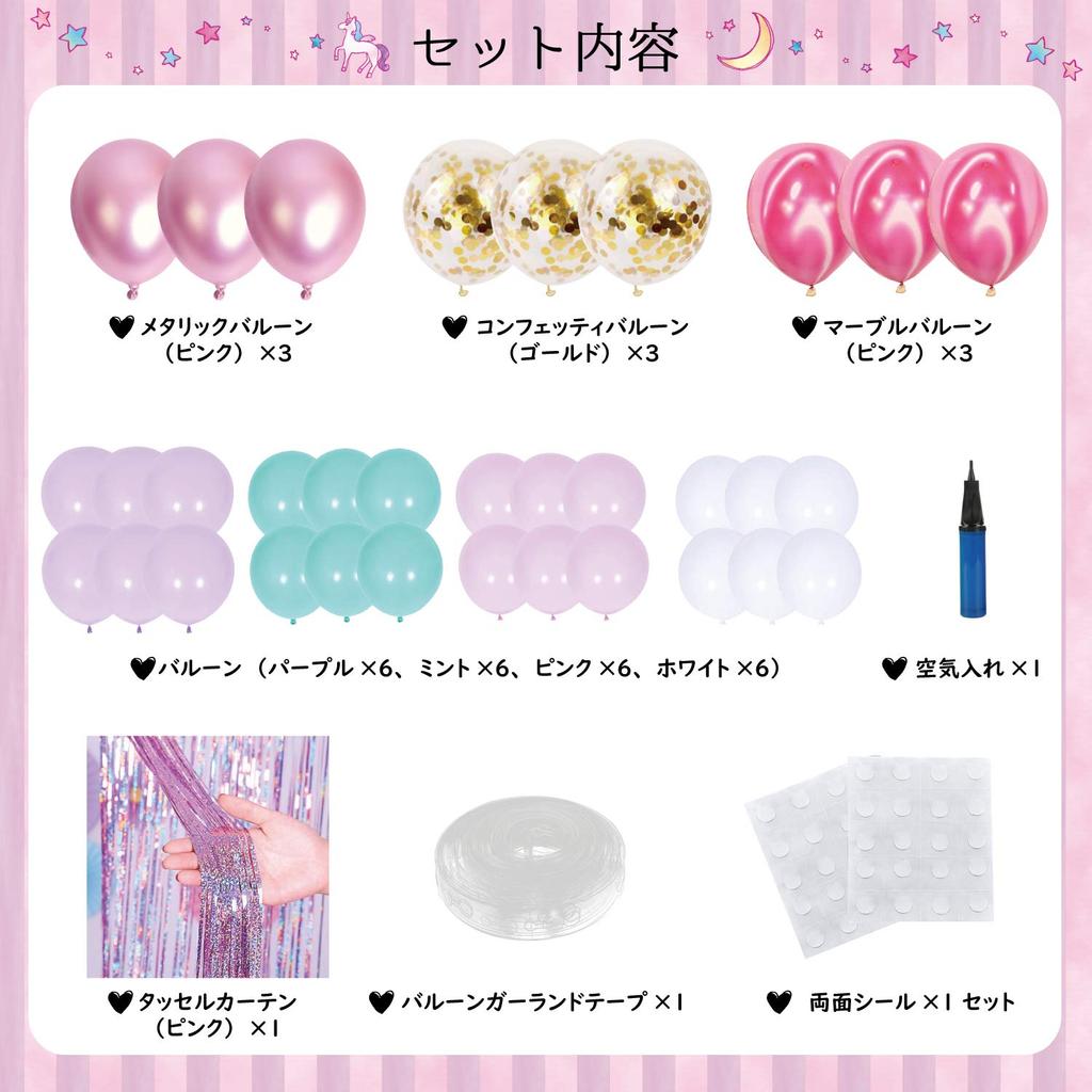 Deerzon Birthday Decorations Unicorn Balloon Set for Star Birthday Party Decorations Girls, Balloons, (No Numbers)