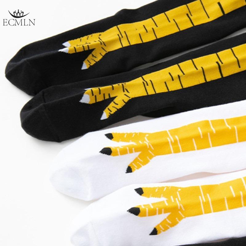 Funny 3D Cartoon Chicken Socks Knee-High Animal Socks for Women Novelty Chicken Feet Design Funny Socks for Cosplay Hen Party & Gifts