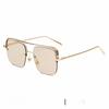 Half Frame Square Ocean Glasses With Pink Lenses For Fashionable Outdoor Wear
