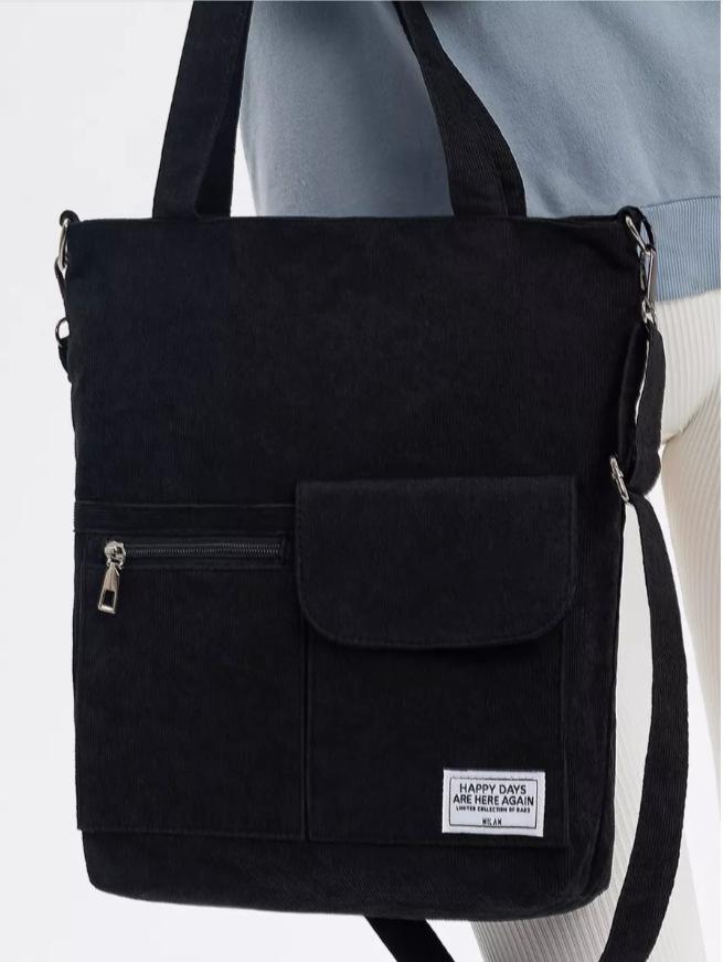 Damentasche Tragetasche Handtasche aus Cord Neue Umhängetasche Stilvolle und einfache Umhängetasche Große Kapazität