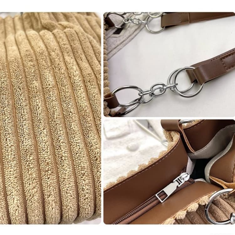 Women's Corduroy Shoulder Handbag Tote Bag