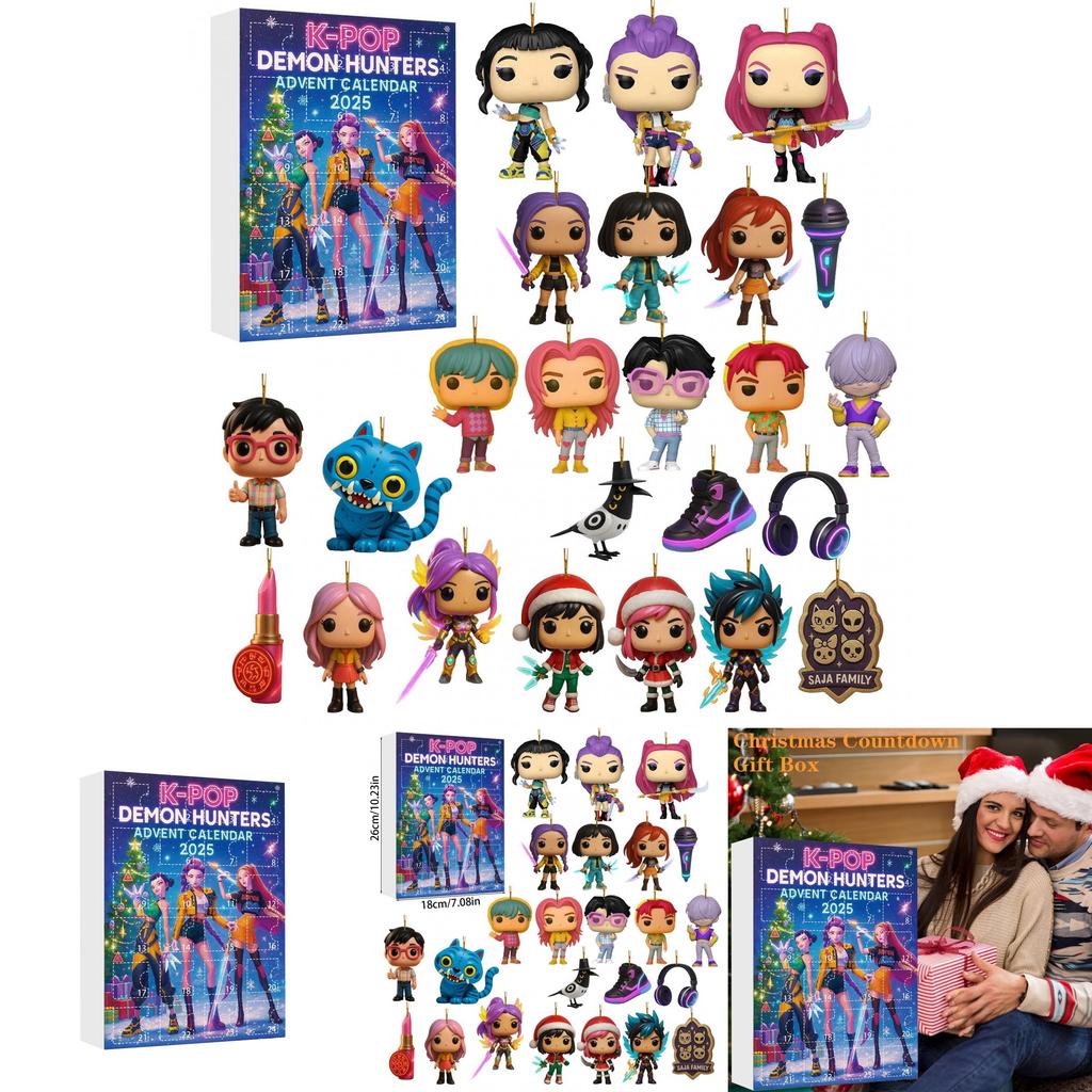 Kpop Demon Hunters Advent Calendar Acrylic Figurines With 24 Pieces For Holiday Celebration Gifts