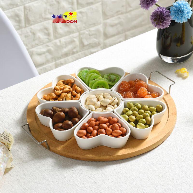 Qianxing Multi-Compartment Ceramic Serving Platter Set