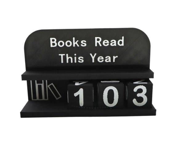 Read This Year Book Counter Decor 3D Printed Reading Tracker with Clear Text and Numbers for Desk Office Bookshelf Decoration