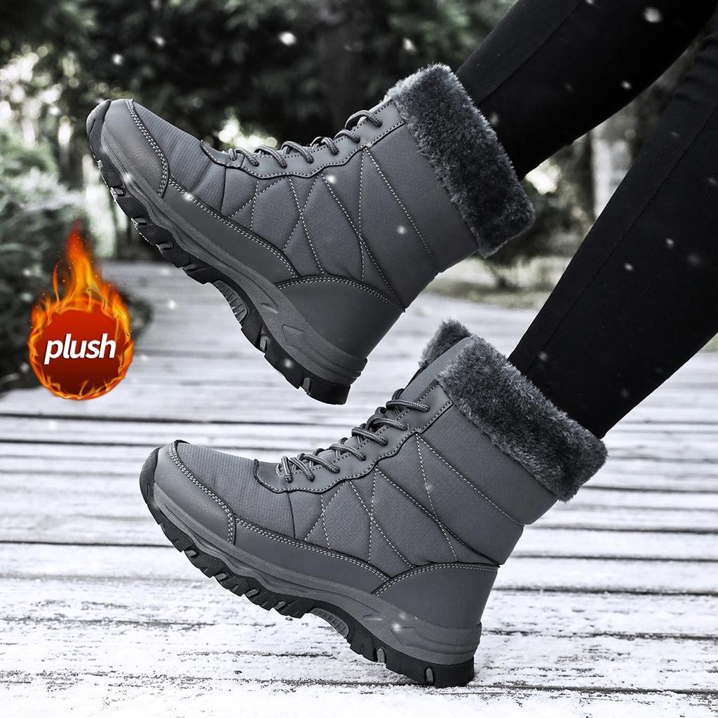 TUINANLE Damskie bawełniane buty Zagęszczone Ciepłe Codzienne Duże Pluszowe Buty Zimowe Śniegowce Antypoślizgowe