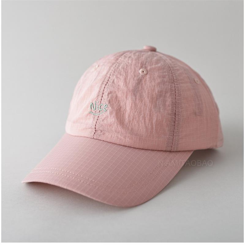 Quick Dry Baseball Cap with Letter Embroidery & Plaid, Korean Style Spring Summer Hat for Men Women Unisex