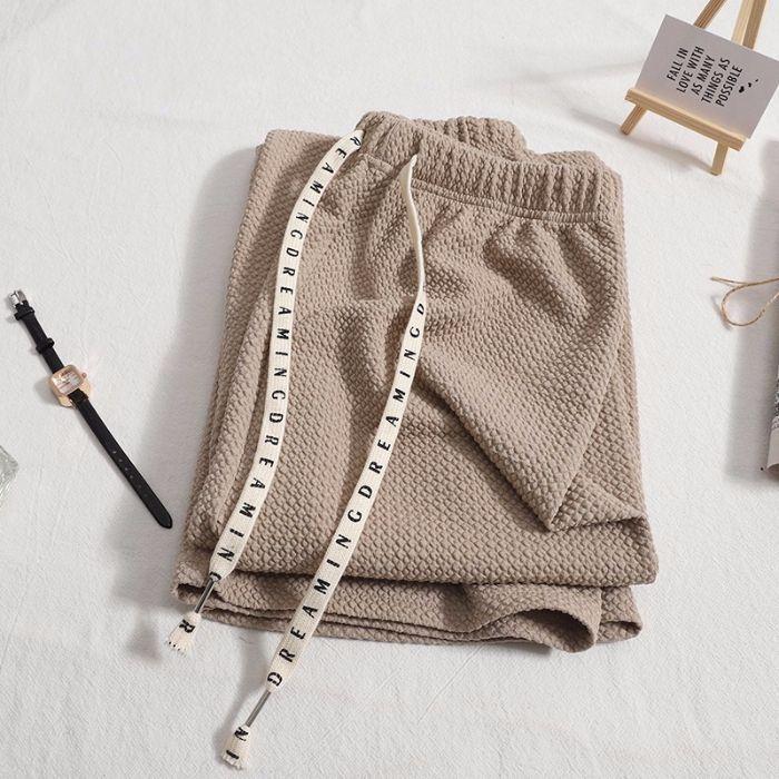 

Новые весенне-летние брюки на кулиске на талии, спортивные брюки, с высокой талией, облегающие, повседневные, свободные, универсальные брюки с широкими штанинами 2XL