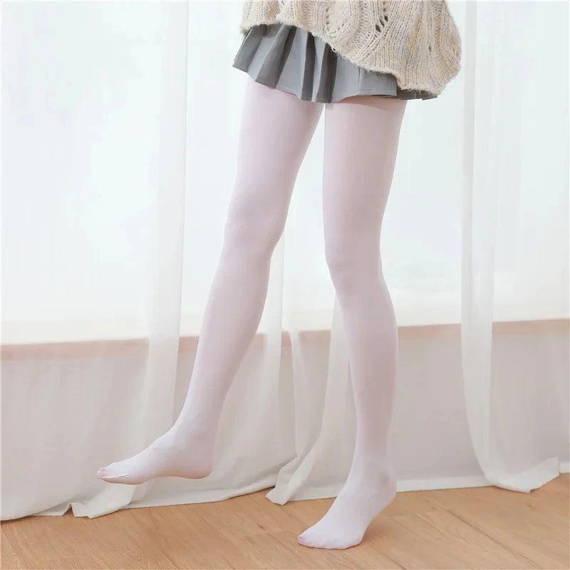 Lolita Thigh High Stockings 120D Milk White Thigh Nylon Pantyhose Girls Sweet Sexy Tights For Women Tights