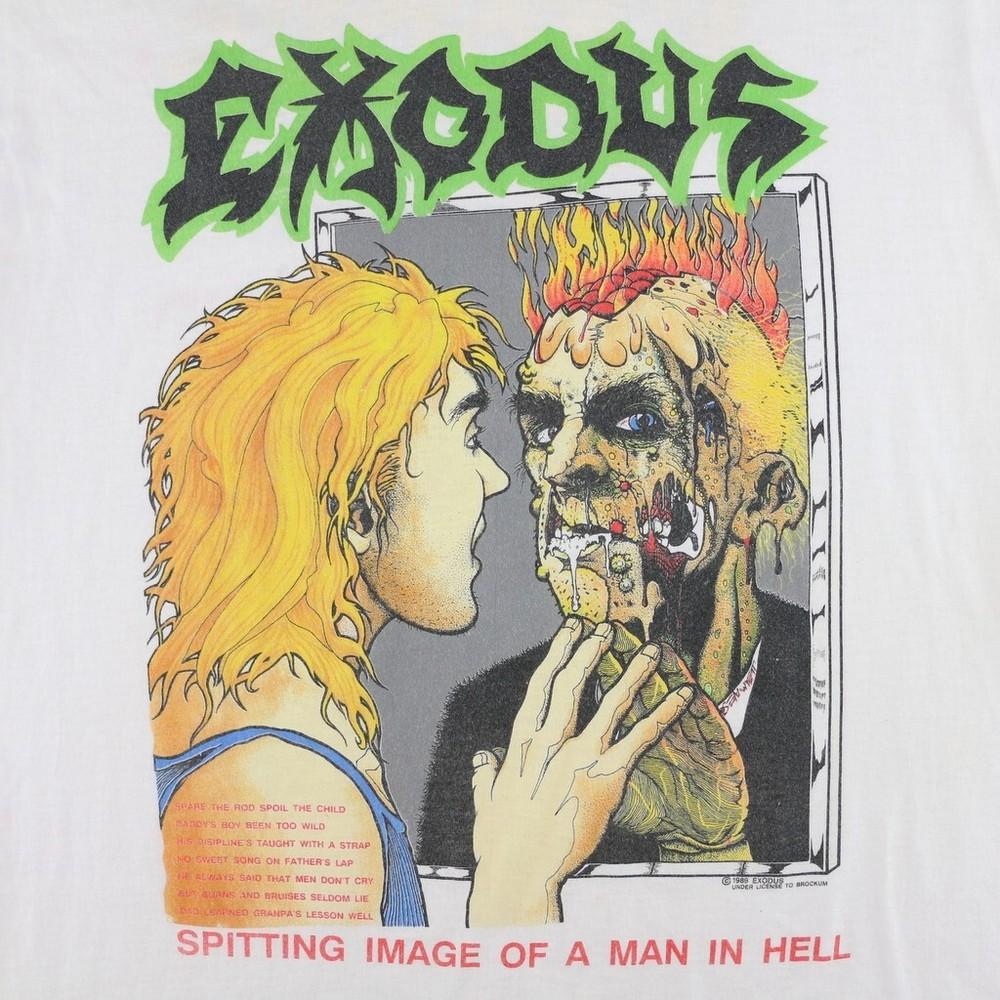 Винтажная футболка 1989 года группы Exodus, хлопок, белая, все размеры, унисекс, классическая футболка TT080 XXXL