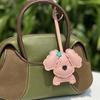 PU Leather Wavy-Eared Teddy Dog Bag Charm Adorable Puppy Purse Pendant Fashion Accessory for Backpack Handbag Decor