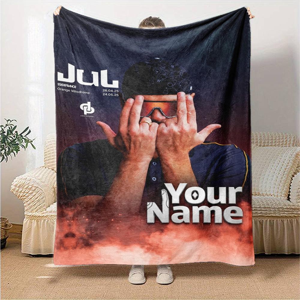 Name Custom Jul Album Print Flannel Blanket High Quality Warm Comfortable Cover for All Seasons Perfect for Gifts Home Decor