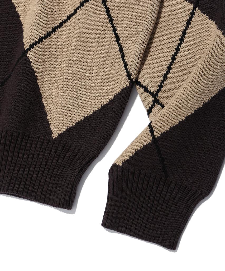 IEY Bold Argyle Knitwear Beige