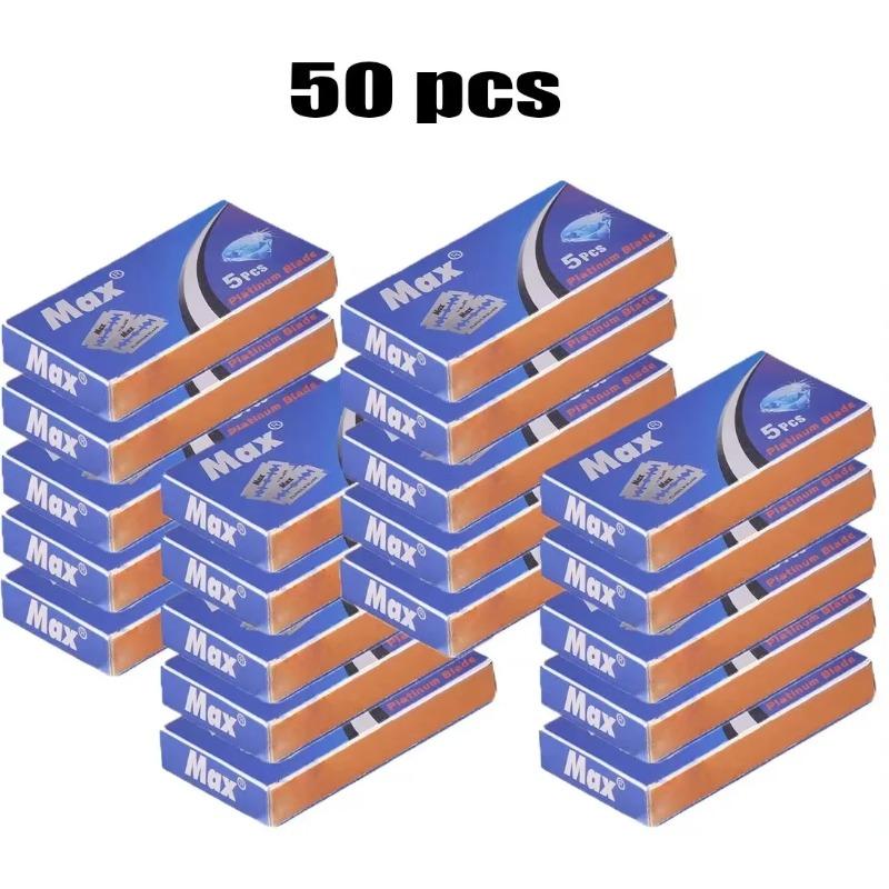 10/50/100 PCS Stainless Steel Razor Blade Old-fashioned Manual Double-sided Razor Blade Hairdressing Barber Shop Tools