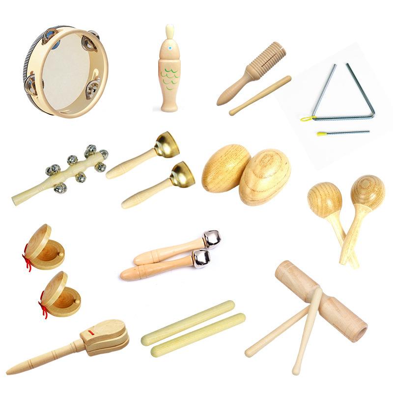 Rattles Wooden Baby Toys Grasp Play Game Teething Kids Toy Bed Bell Sand Hammer Educational Toy Musical Instruments For Children