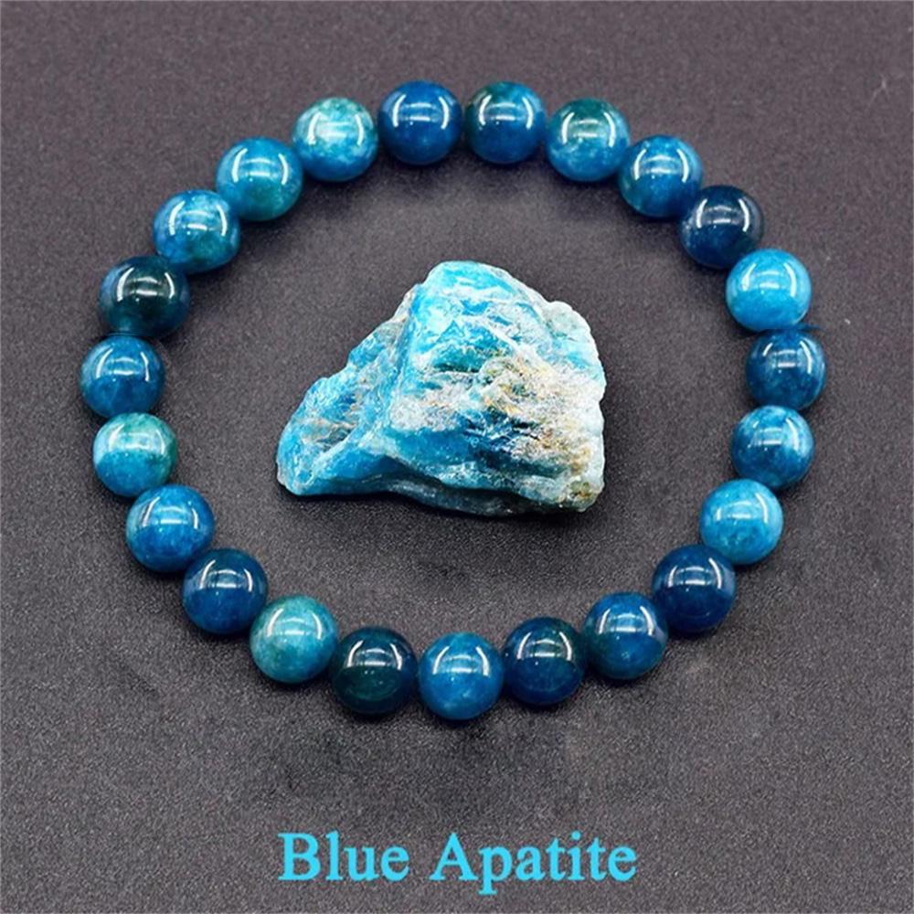 Original stone bracelet for women men trendy Blue Apatite beaded gemstone bracelets boss day scene employee appreciation gifts