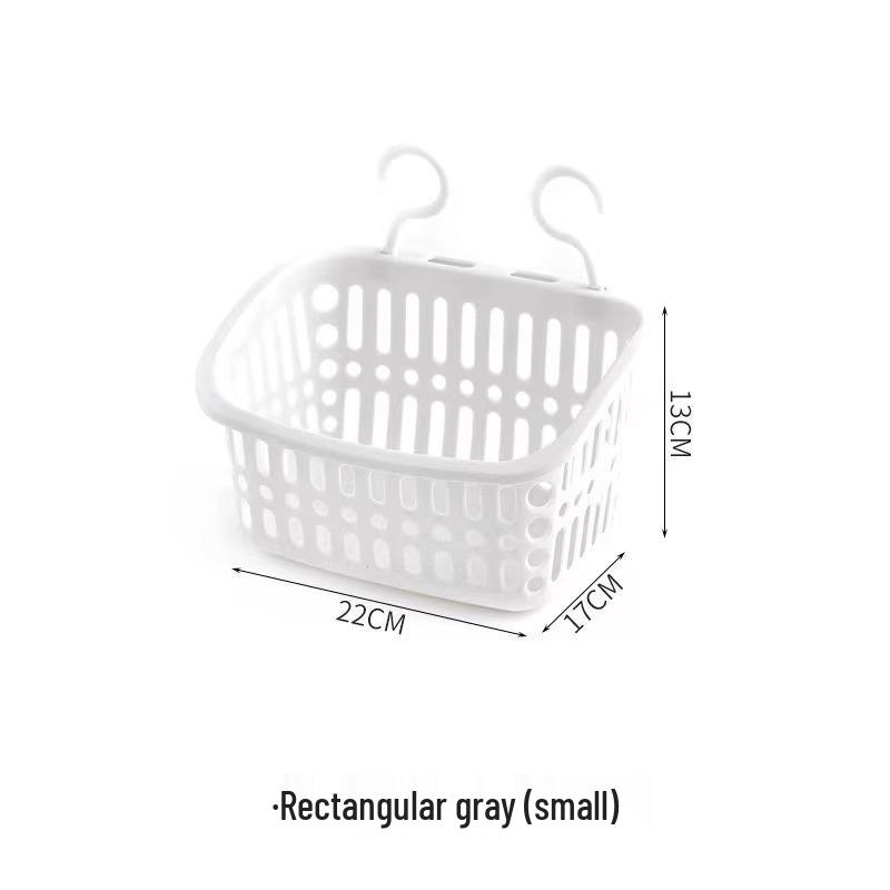Wall-Mounted Plastic Storage Basket for Kitchen and Bathroom