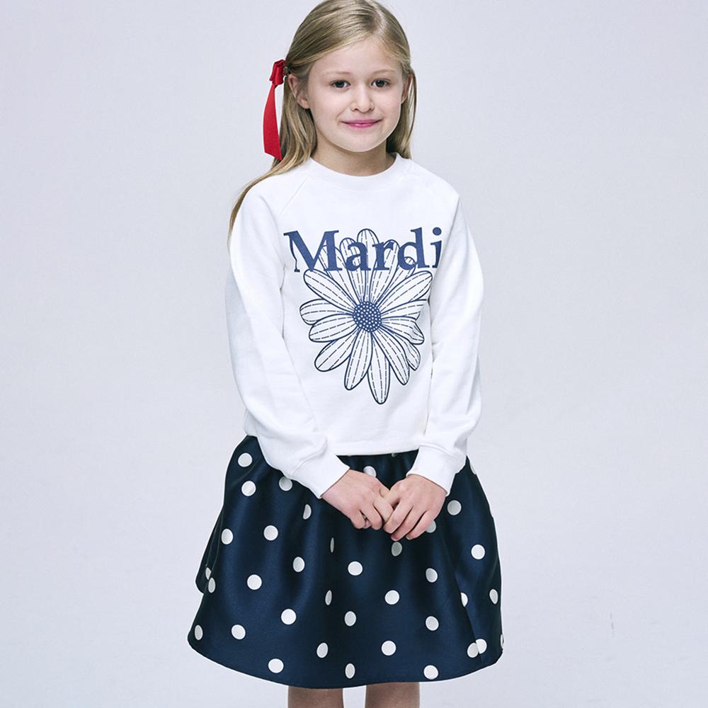 [mardimercredi] KIDS SWEATSHIRT FLOWERMARDI IVORY NAVY