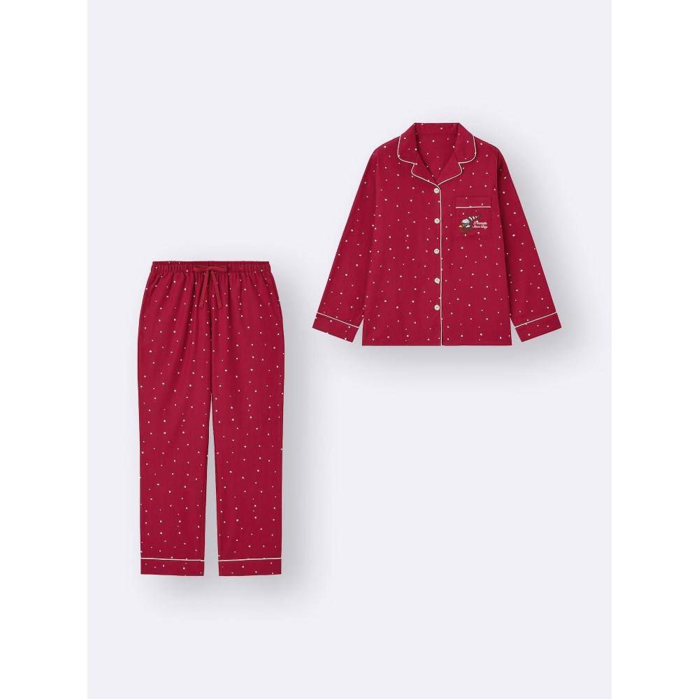 Gu By Uniqlo Flannel Pajamas Long Sleeves Long Pants Peanuts