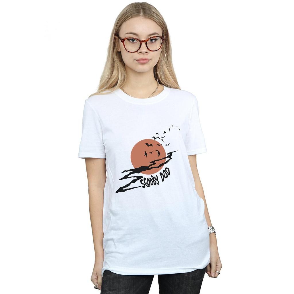 Scooby Doo Womens/Ladies Spooky Moon Cotton Boyfriend T-Shirt