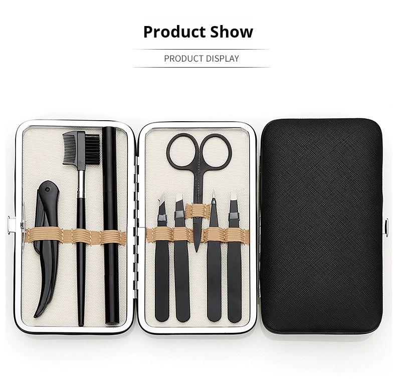 Eight-Piece Stainless Steel Nail Clipper Set with Eco-friendly Durable Professional Manicure Tools for Personal Care