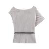 Autumn Women's Asymmetrical Ribbed Knit Pullover Sweater with Waistband