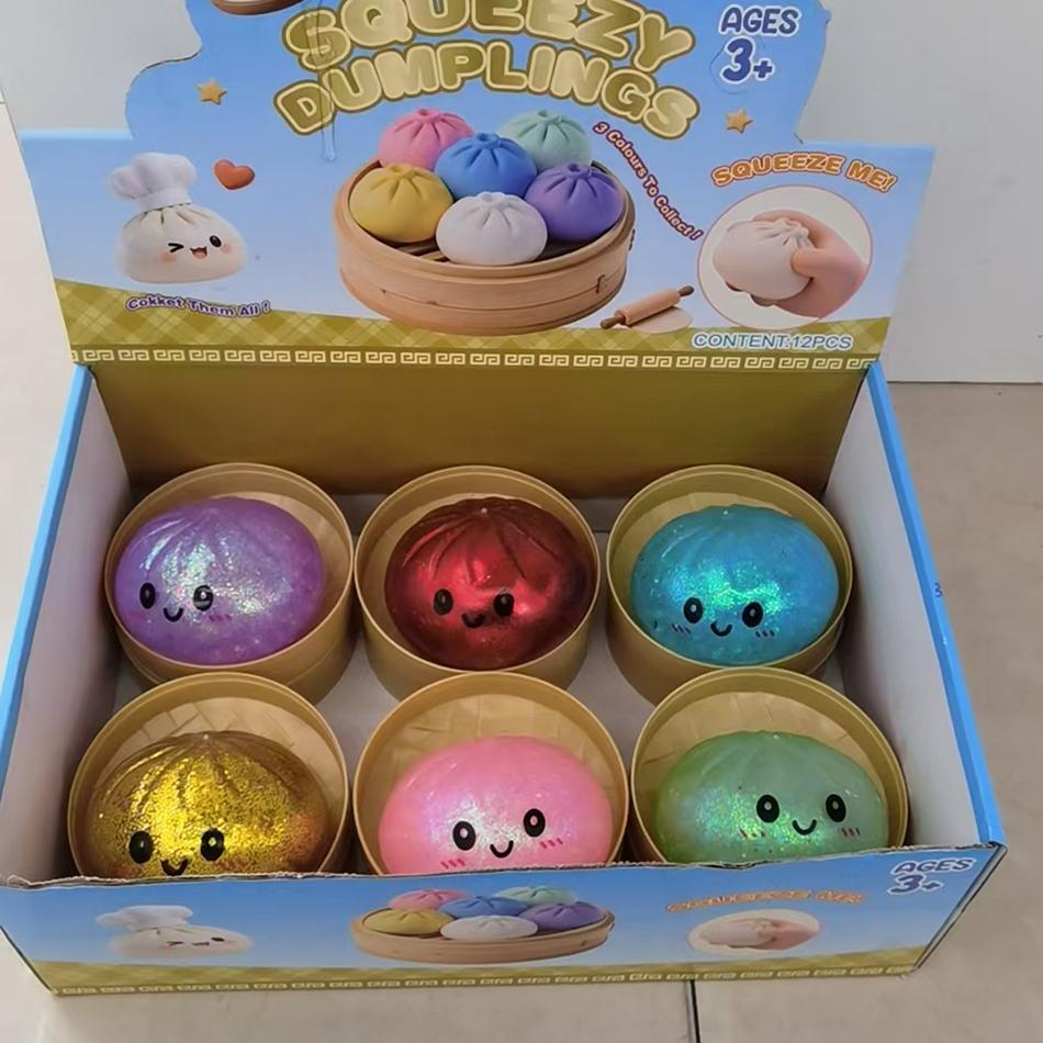 NEW Gold Bursting Water Droplets Simulated Dumpling Squishy Relaxing Anxiety Antistress Rebound Squeeze Toy