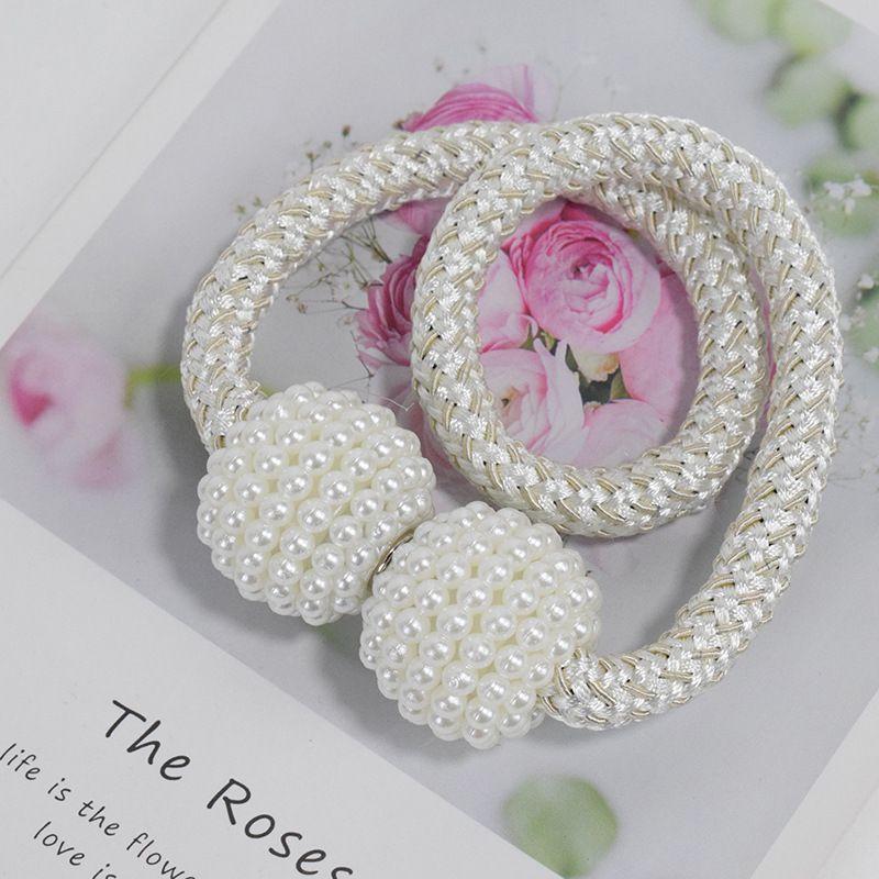 Magnetic Curtain Tiebacks Braided Ball Buckle Punch Free Drapery Clips Holdback