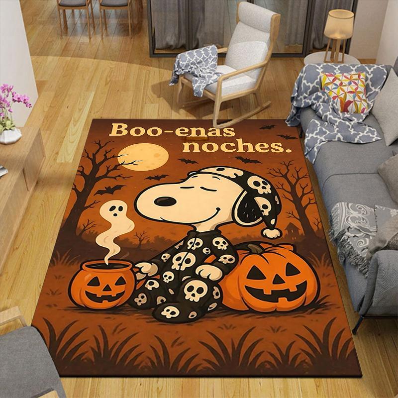 1Pc Snoopy'S Halloween Night Rug Office Carpet Indoor Outdoor Doormat Nonslip Soft And Comfortable Living Room Christmas Halloween Gift D918100
