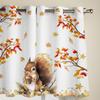Fall Squirrel Maple Leaf Curtains for Bedroom Living Room Window Curtain Treatments Blinds Kitchen Home Decor Drapes
