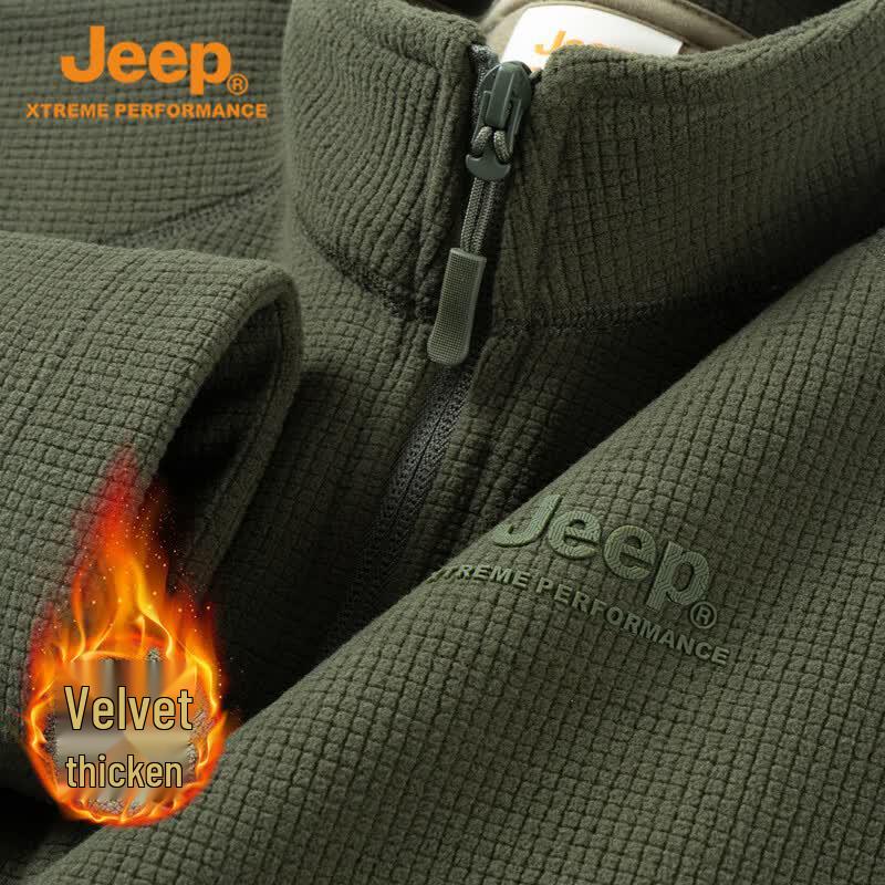 Флисовая толстовка JEEP с вафельной текстурой на молнии 3XL