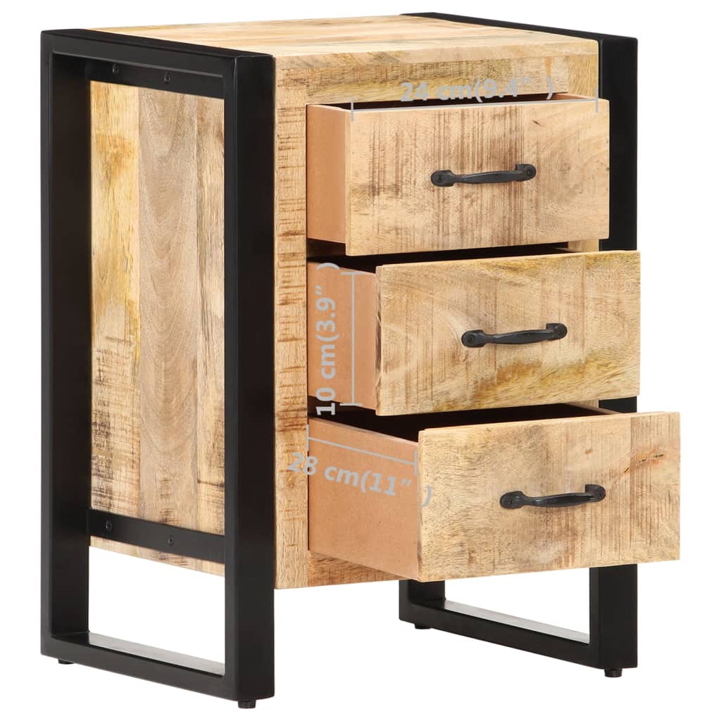 Nightstand 40 X 35 X 55 Cm Solid Mango Wood