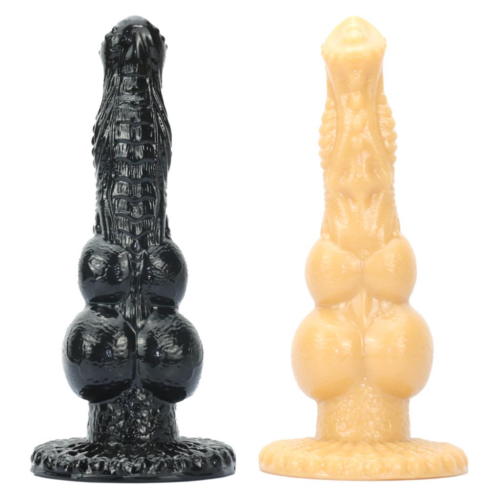 Realistic Canine Penis with Balls Dildo - Extra Long Depth Play for Women, SM Roleplay Toy, Anal Plug with Dual Testicles, Fantasy Adult Toy