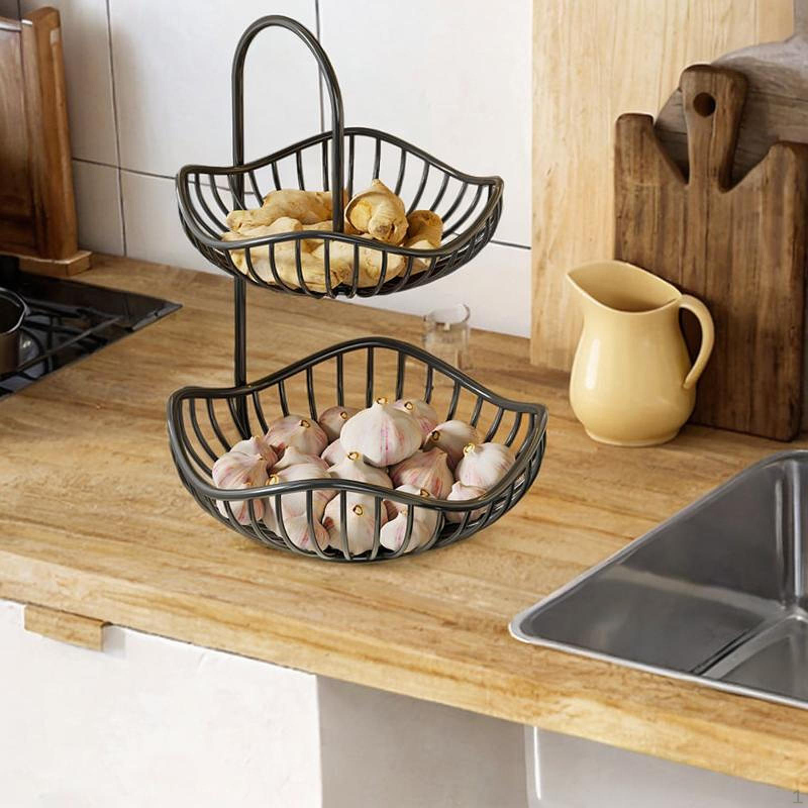 

Layer Vegetable Basket Organizer for Modern Kitchen Counter 20cmx30cm