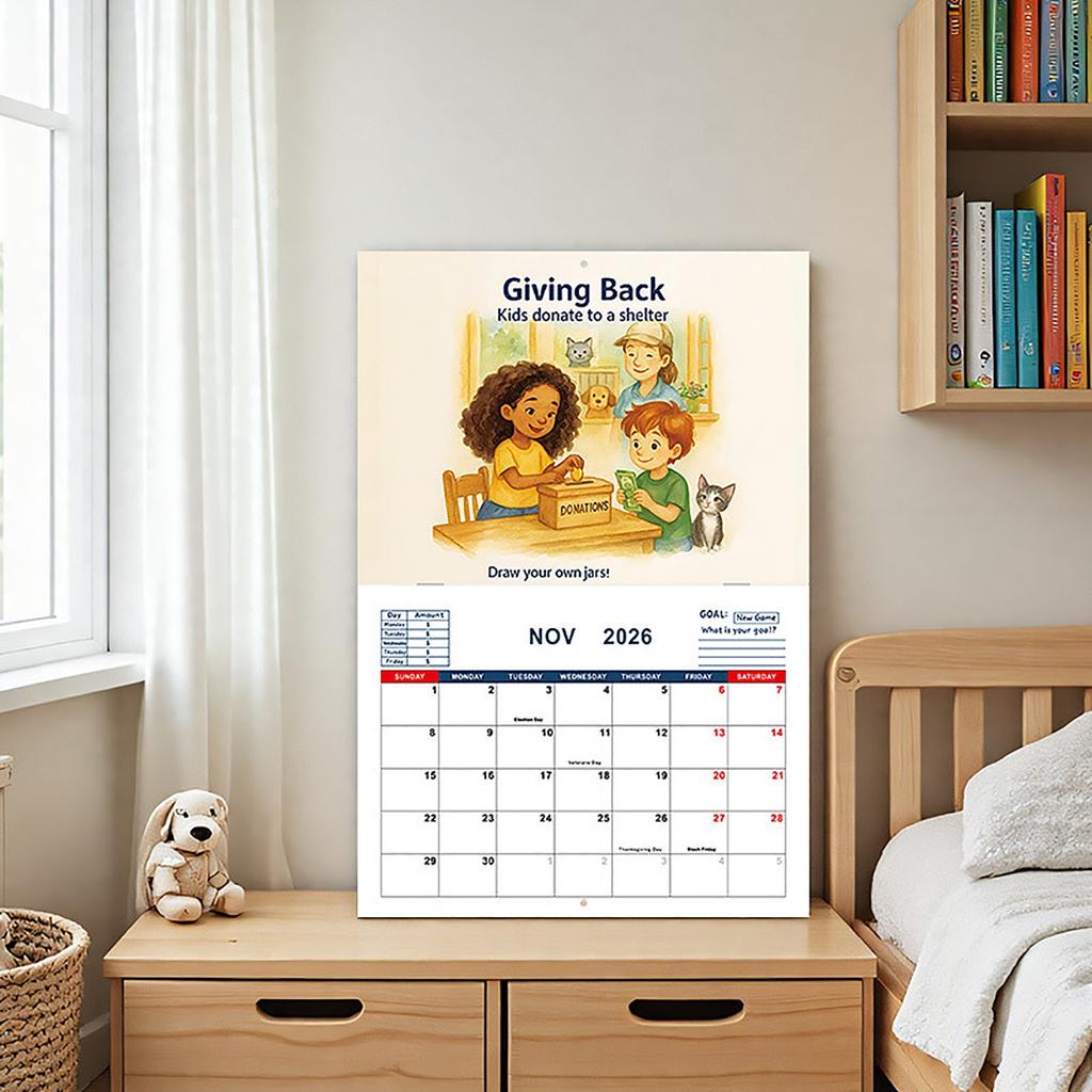 Kids Financial Literacy Smart Calendar – Money Management Learning Chart & Habit